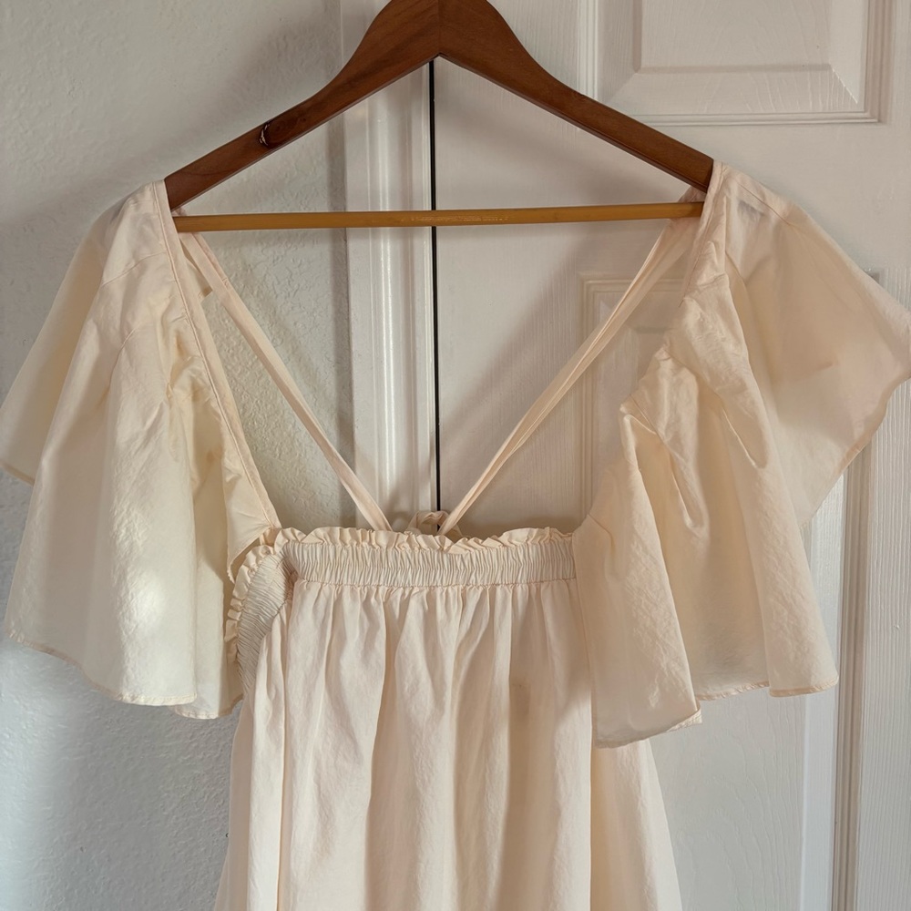 Free People Cream Ruffled Mini Dress - Picture 4 of 9